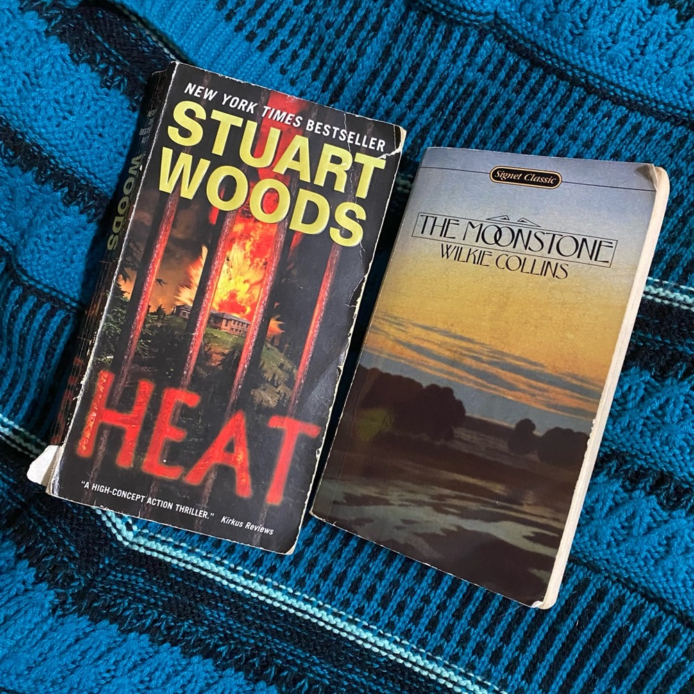 Author: Stuart Woods - 'Heat' | Author: Wilkie Collins - 'The Moonstone' Books